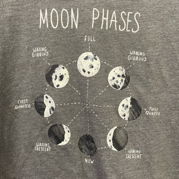 Cat & Jack Kids Medium (8/10) Short Sleeve Cotton Blend Moon Phases Tee Shirt - Picture 2 of 4